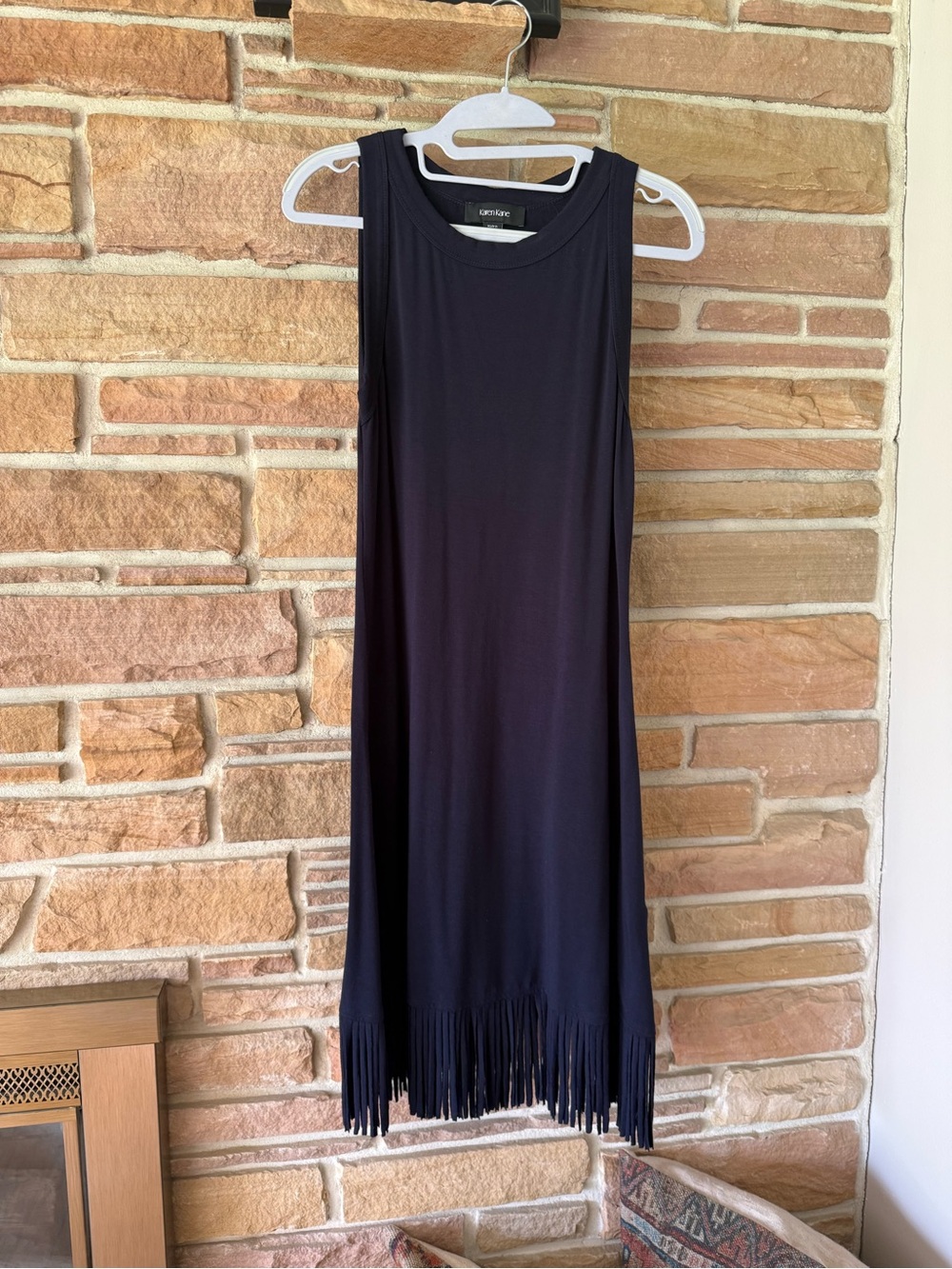 Karen Kane navy fringe dress S